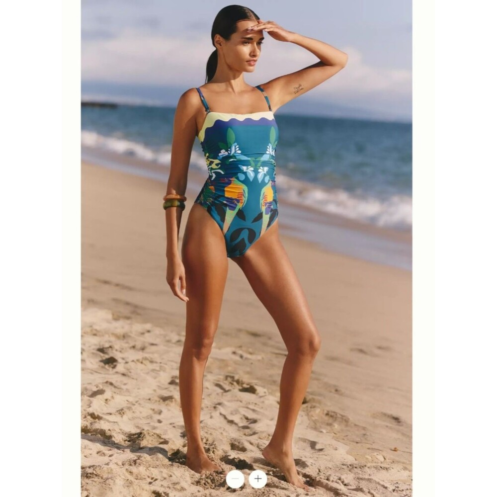 Anthropologie Celandine x Claire Colin Ruched One-Piece Swimsuit